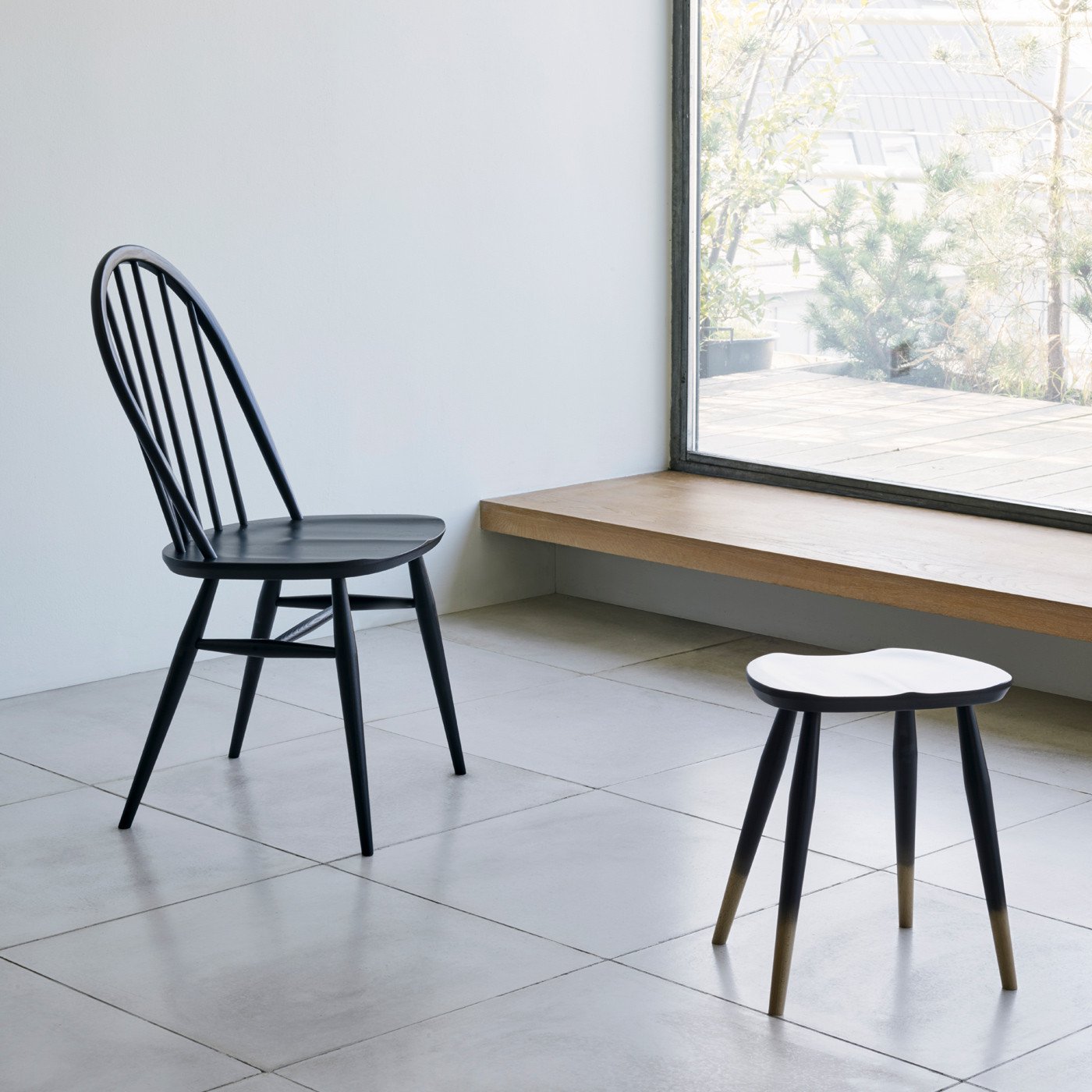 Elegant Dark Mid Century Style Hardwood Dining Chair by Ercol